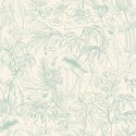 Caselio|Papier peint flamants roses blanc et vert|Papier Peint