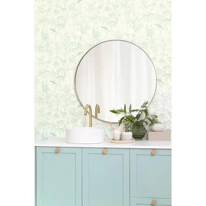 Papel pintado flamencos blanco y verde - Caselio Green & Co 103930640