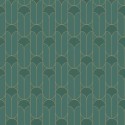 Caselio|Art Deco green and gold geometric wallpaper|Art Deco