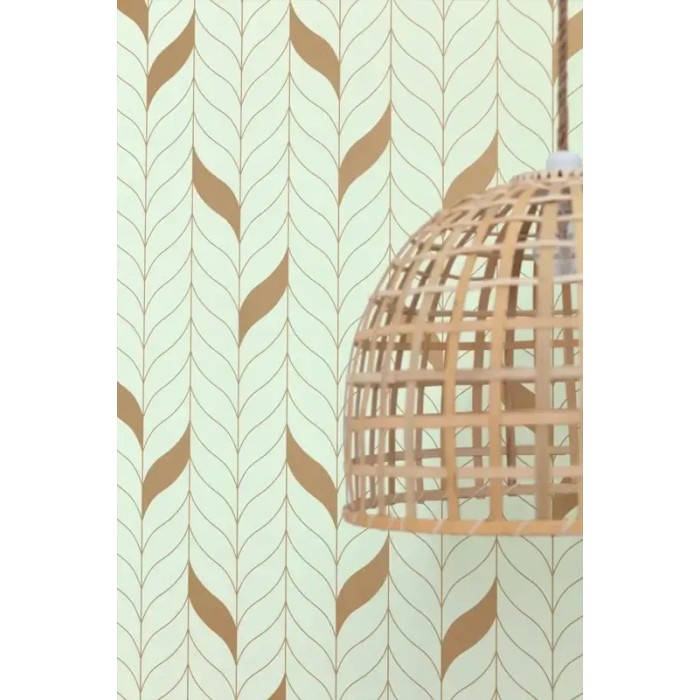 Caselio|Minimalist green and gold bedroom wallpaper|Wallpaper