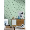 Caselio|Moderne Tapete mit minimalistischen grünen Ranken|Minimalistisch