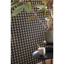 Caselio|Papel pintado geométrico estilo moderno negro y dorado|Moderno