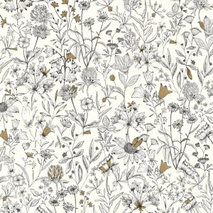 As Creation|Papier Peint floral romantique bleu et turquoise|Romantique
