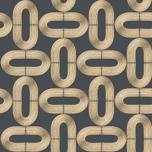 Eijffinger|Retro vintage style orange interlaced shapes wallpaper|Retro