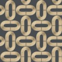 Caselio|Papier peint moderne cercles ovales or|Cercles