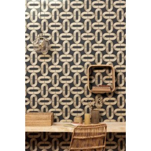Casadeco|Tapete blau-bordeaux retro-modern Streifen|Geometrisch 2