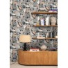 Caselio|Exotic plants and tropical birds wallpaper black and copper|Modern