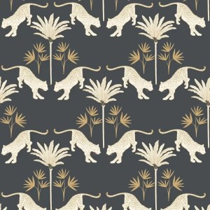 Caselio|Art Deco wallpaper with seashells in blue and gold|Art Deco