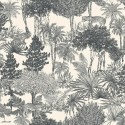 Caselio|Tropical jungle wallpaper black and white|Figurative