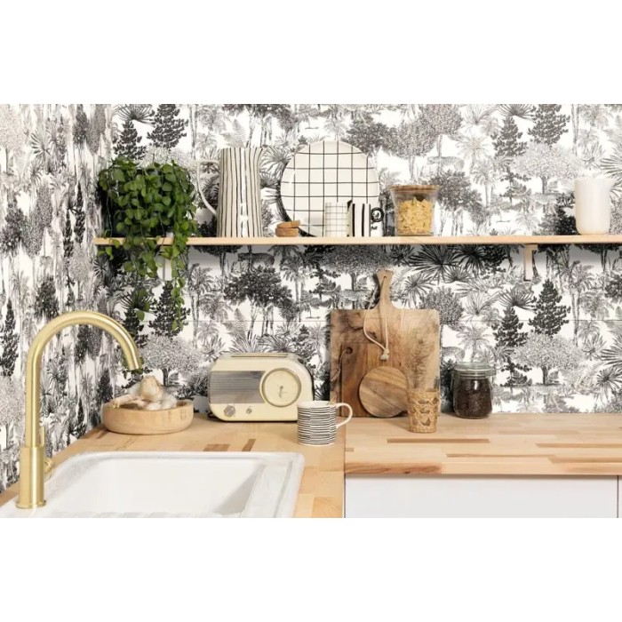 Papel pintado jungla tropical blanco y negro - Caselio Moonlight 2 104280974