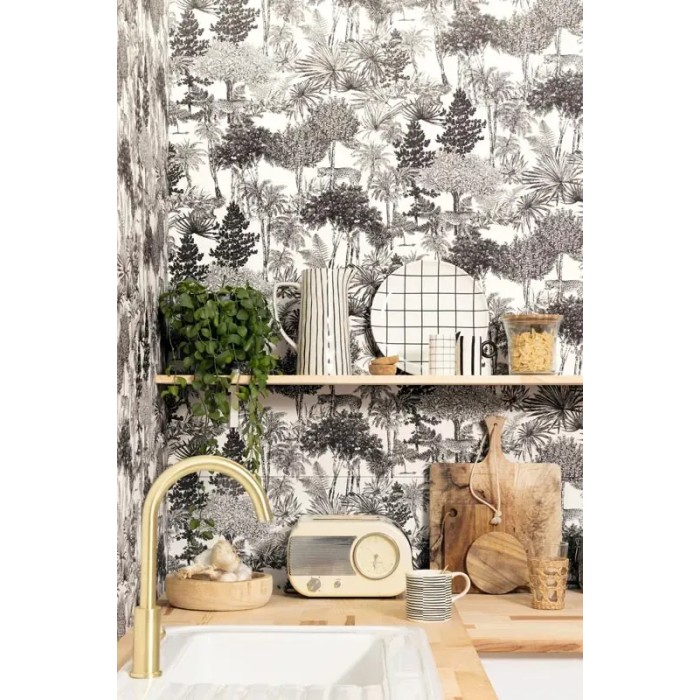 Papel pintado jungla tropical blanco y negro - Caselio Moonlight 2 104280974