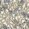 Caselio|Papel pintado étnico, cebras africanas blanco y oro|Étnico
