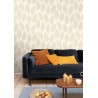 Caselio|Große Blätter Tapete weiß gold|Minimalistisch