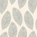 Caselio|Blumentapete mit großen Blättern schwarz weiß|Minimalistisch