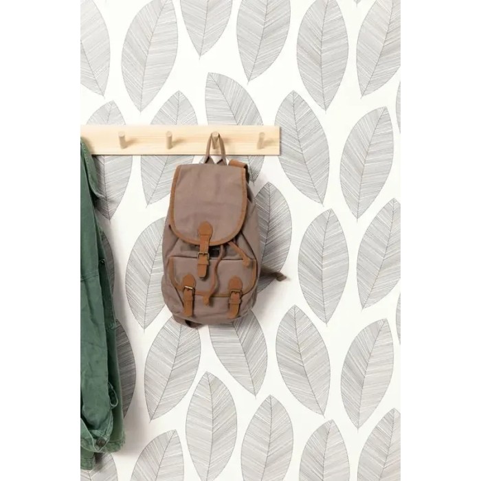 Caselio|Papier peint floral grandes feuilles noir et blanc|Minimaliste