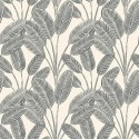 Caselio|Banana leaves wallpaper black and white|Wallpaper