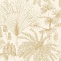 Caselio|Tropical palm grove wallpaper white and gold|Contemporary