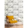 Caselio|Tropical palm grove wallpaper black and white|Contemporary
