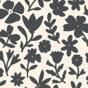 Caselio|Papier peint motifs floraux minimalistes noir et blanc|Minimaliste
