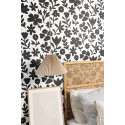 Caselio|Papier peint motifs floraux minimalistes noir et blanc|Minimaliste