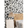 Caselio|Papier peint motifs floraux minimalistes noir et blanc|Minimaliste