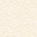 Caselio|Minimalistische Tapete mit weißen und goldenen Wolken|Minimalistisch