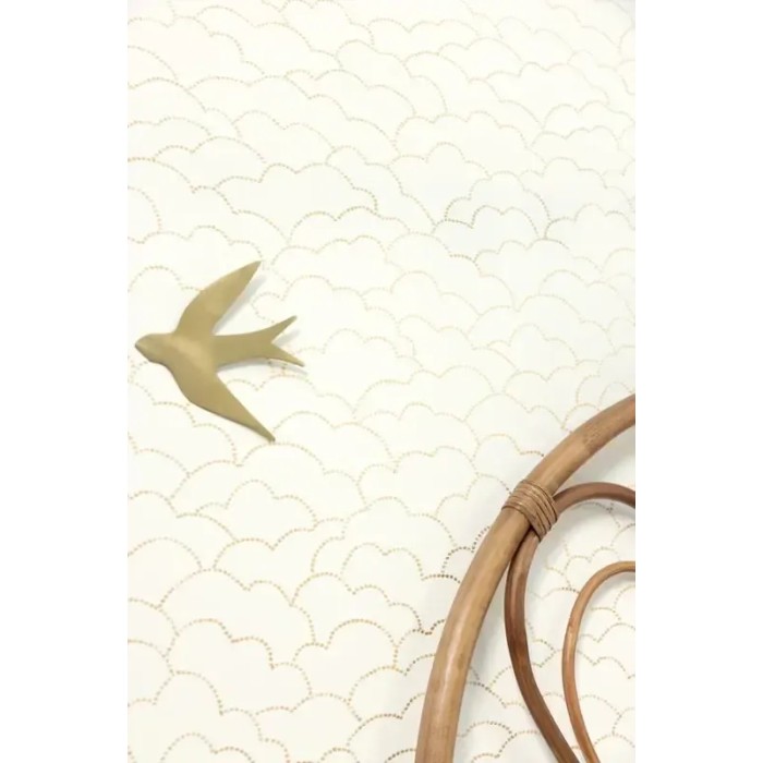 Papel pintado nubes minimalistas blanco y dorado - Caselio Moonlight 2 104370224