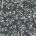 Caselio|Papier peint floral magnolias noir et blanc|Papier Peint