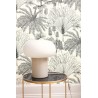 Papel pintado grabados de palmeral tropical blanco y dorado - Caselio Moonlight 2 104330233