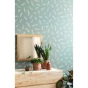 Caselio|Floral wallpaper with wheat sprigs in soft tones|Minimalist