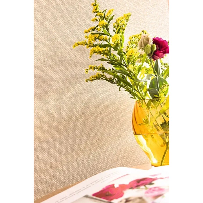 Caselio|Praline beige fabric effect wallpaper|Raffia Imitation