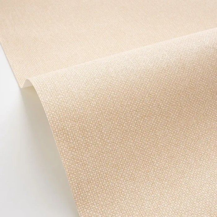 Caselio|Praliné-beige Stoffoptik-Tapete|Raffiaimitation