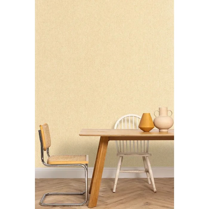 Caselio|Sandbeige Stoffoptik-Tapete|Tapeten