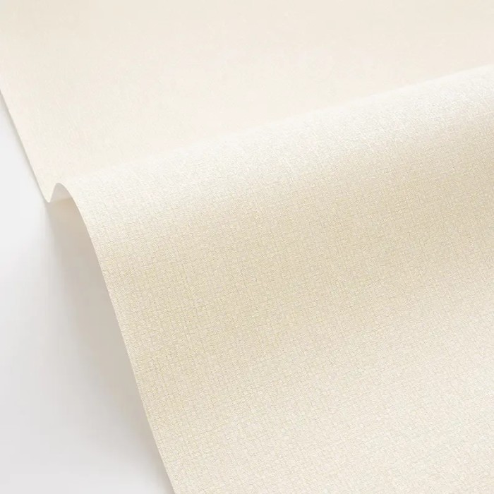 Caselio|Beige-elfenbeinfarbene Imitat-Textiltapete|Tapeten