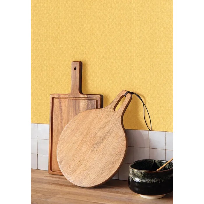 Caselio|Papier peint textile jaune ocre|Papier Peint