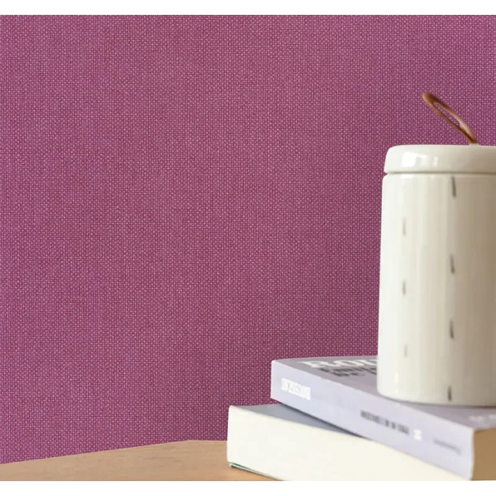 Caselio|Papier peint aspect textile violet et aubergine|Imitation Raphia