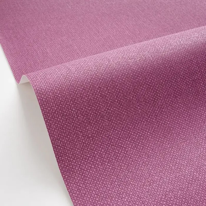Caselio|Purple and aubergine fabric look wallpaper|Raffia Imitation
