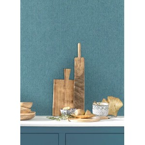 Caselio|Denim-blaue Imitat-Textiltapete|Tapeten 2