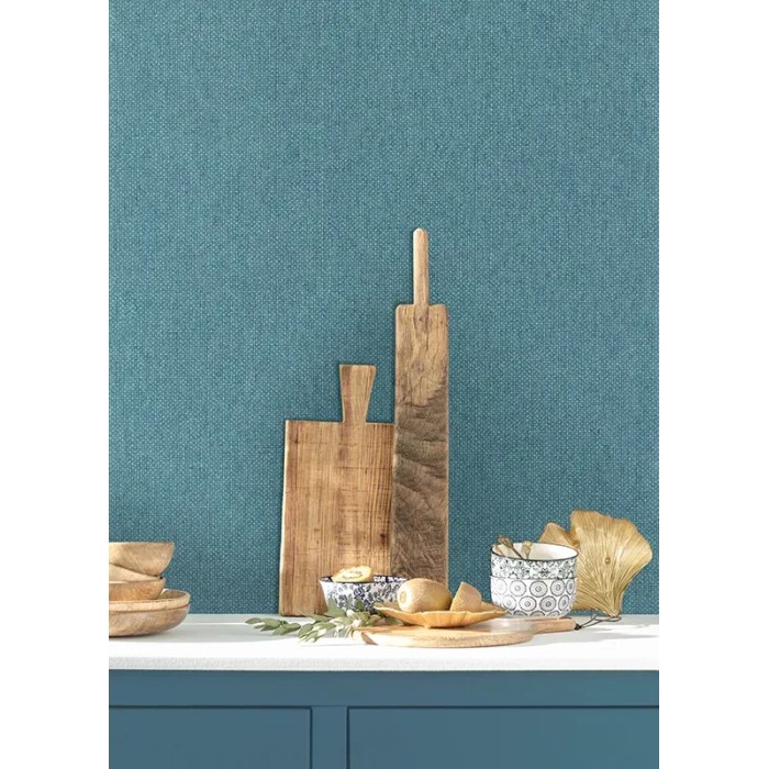 Caselio|Papier peint effet textile en bleu|Papier Peint