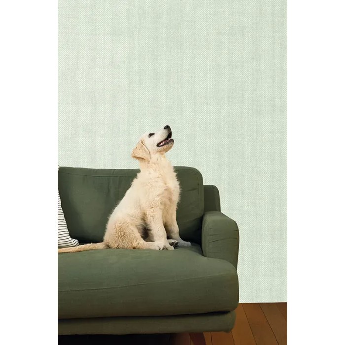 Caselio|Light green textile wallpaper|Wallpaper