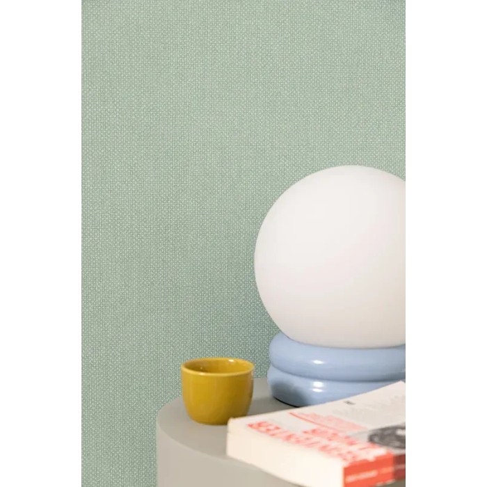 Papel pintado verde celadón efecto textil - Caselio Damier 104997134