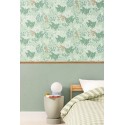 Caselio|Celadon green fabric effect wallpaper|Wallpaper