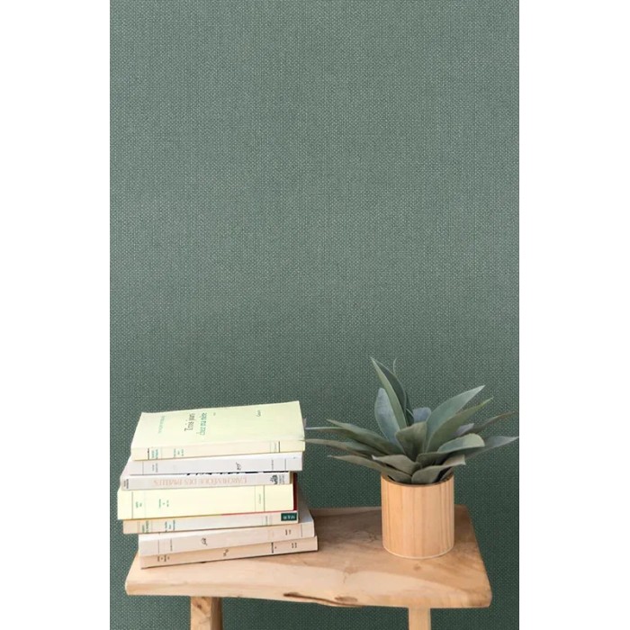 Papel pintado verde eucalipto aspecto textil - Caselio Damier 104997312