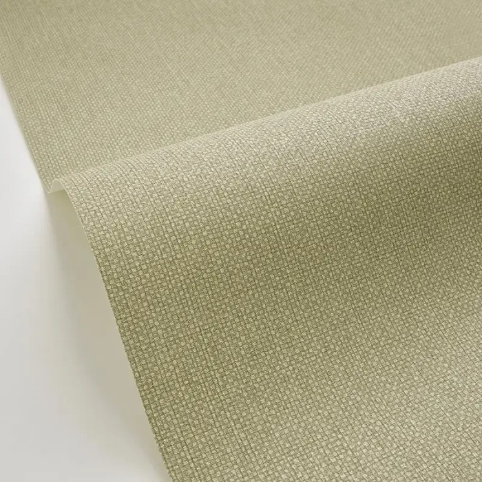 Caselio|Moss green fabric effect wallpaper|Raffia Imitation