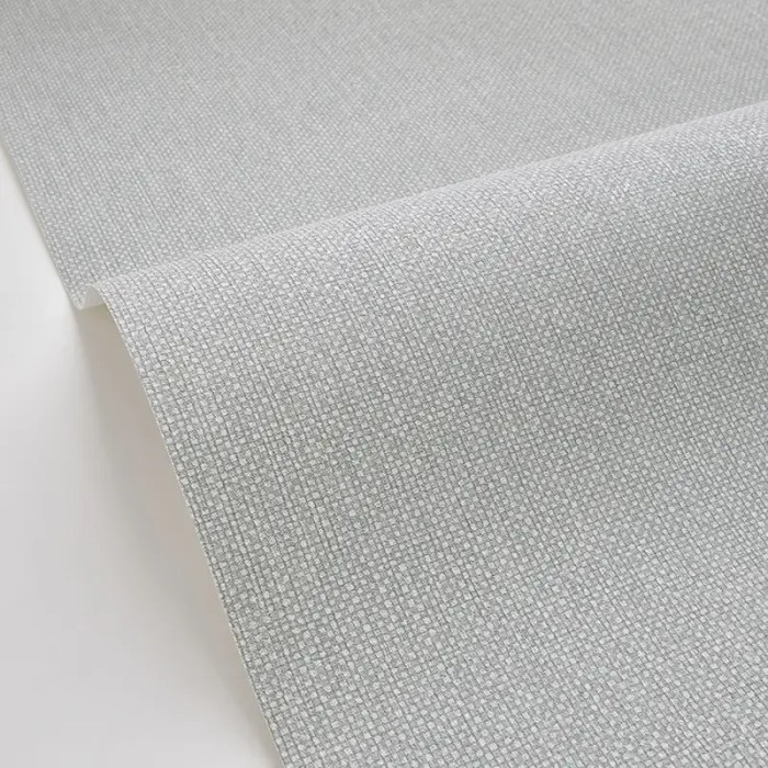 Caselio|Graue Stoffoptik-Tapete|Raffiaimitation