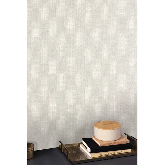 Caselio|Mid grey imitation textile wallpaper|Wallpaper