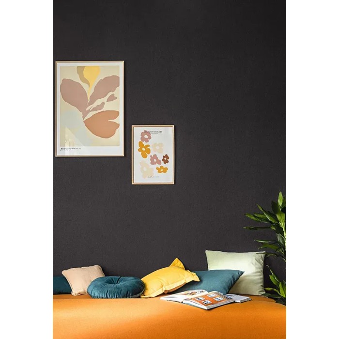 Papel pintado negro aspecto textil - Caselio Damier 104999842