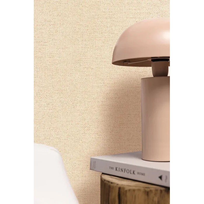 Papel pintado elegante beige y cobre, aspecto textil - Caselio Damier 105001136