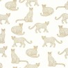 Caselio|Papel pintado infantil dibujos de leopardos blanco y dorado|Juvenil