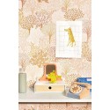 Caselio|Papier peint enfant & junior forêt arbres rose pastel|Jeunesse